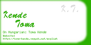 kende toma business card